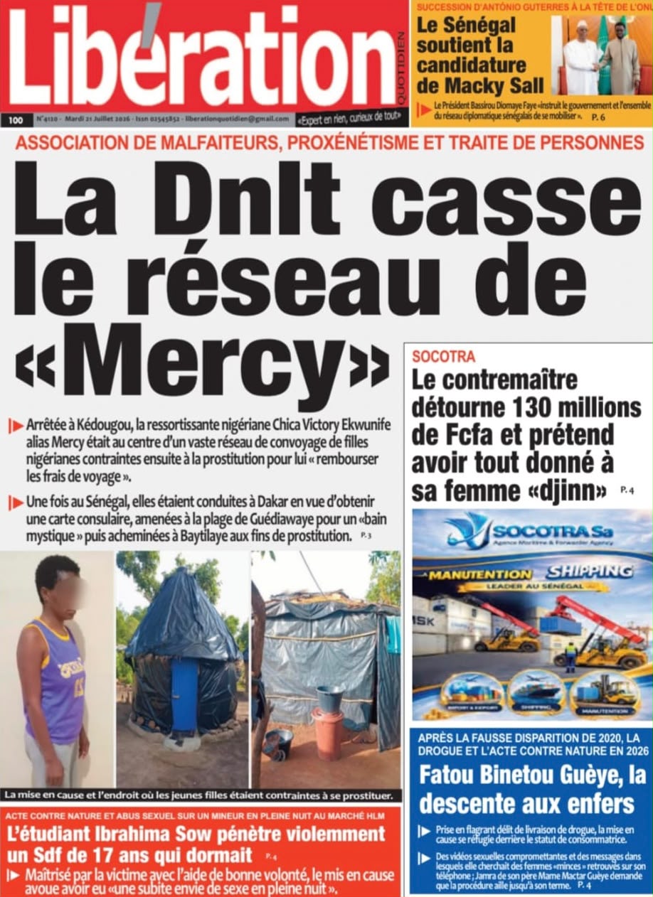 Découvrez les Unes des journaux sénégalais du mardi 21 juillet 2026