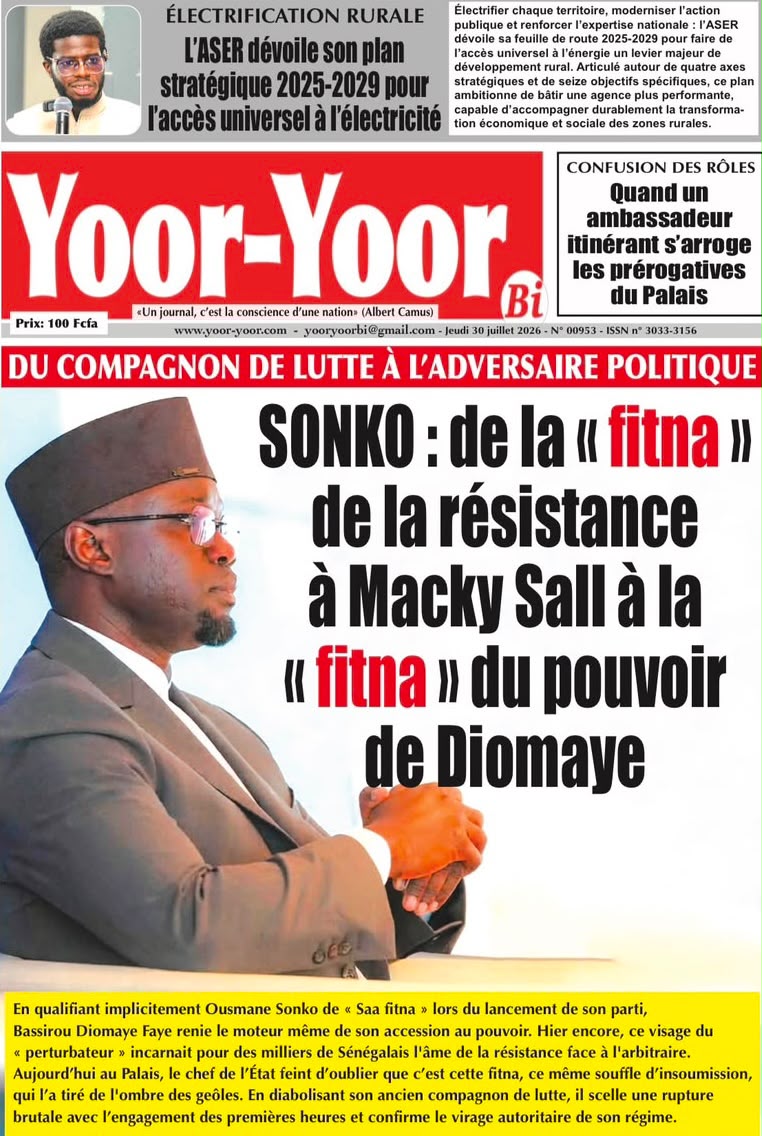 Découvrez les Unes des journaux sénégalais du jeudi 30 juillet 2026