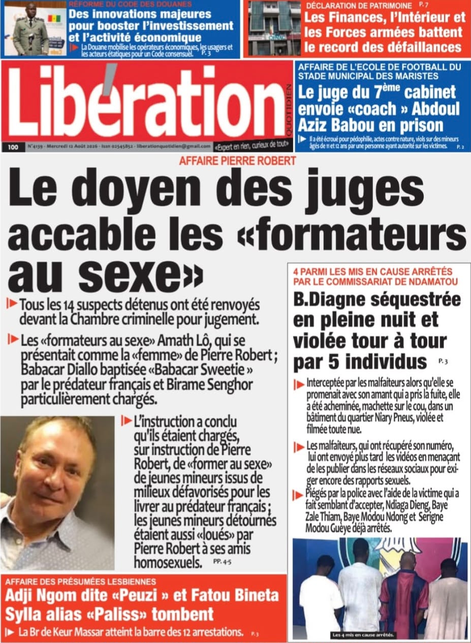 Découvrez les Unes des journaux sénégalais du mercredi 12 août 2026