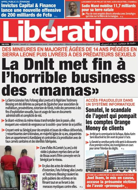 Découvrez les Unes des journaux sénégalais du jeudi 17 septembre 2026