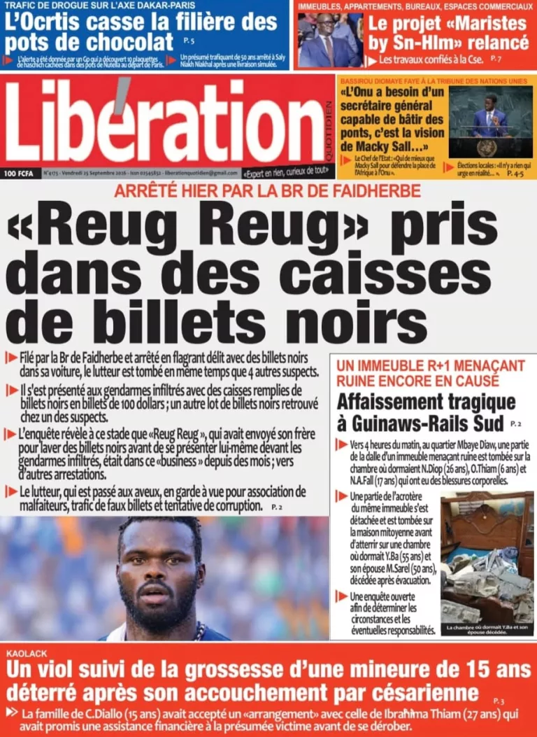 Découvrez les Unes des journaux sénégalais du vendredi 25 septembre 2026