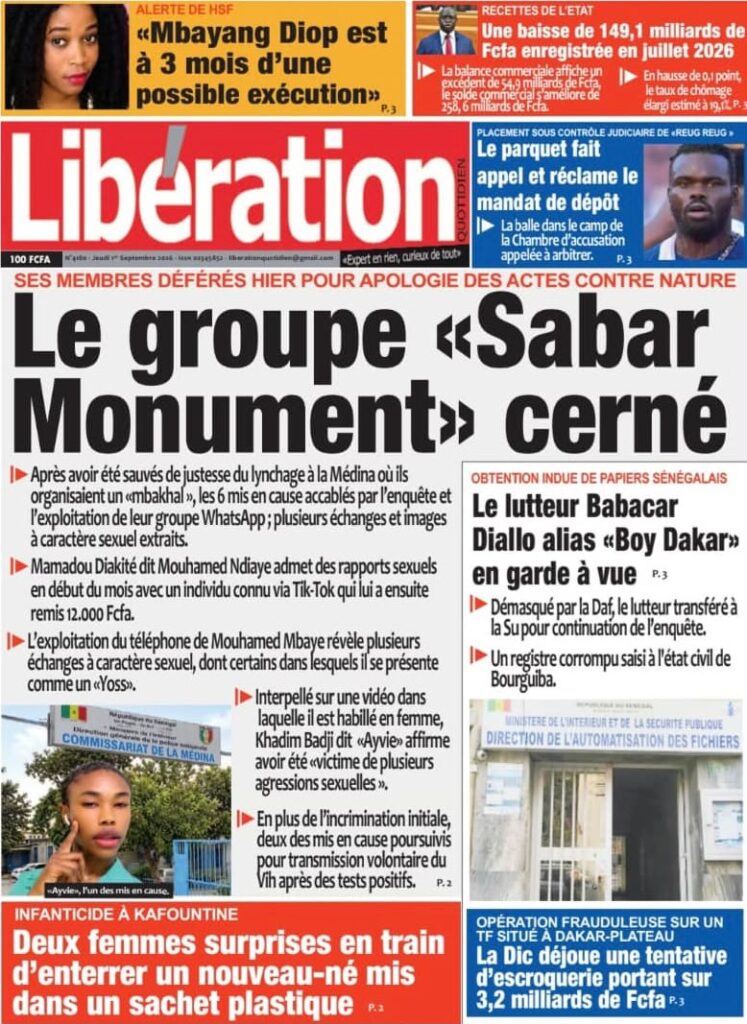 Découvrez les Unes des journaux sénégalais du jeudi 1er octobre 2026