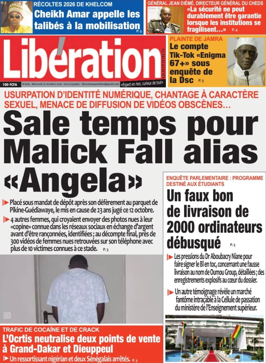 Découvrez les Unes des journaux sénégalais du mercredi 07 octobre 2026