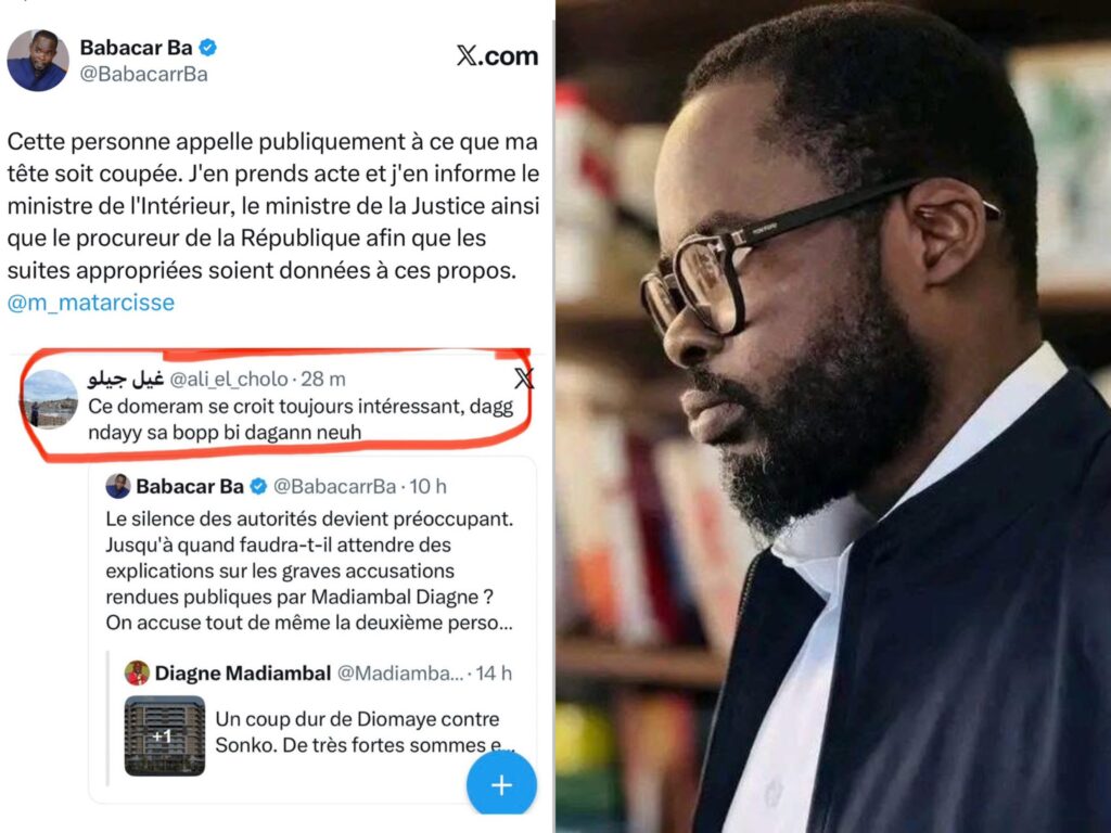 Babacar Ba visé par un appel à lui couper la tête, il alerte les autorités