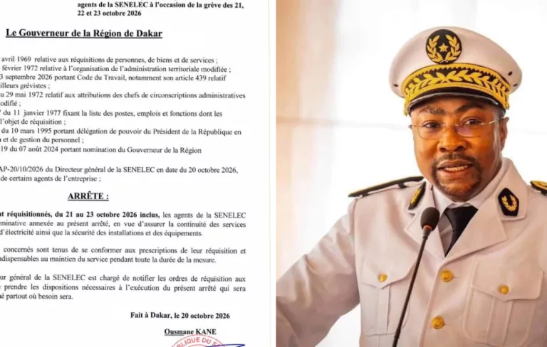 Grève à la Senelec : le gouverneur de Dakar réquisitionne des agents (arrêté)