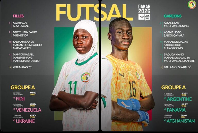 JOJ Dakar 2026 : Le Sénégal découvre ses adversaires en futsal