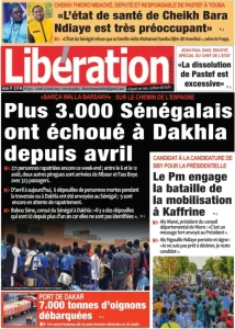 Une des journaux du vendredi 14 août 2023