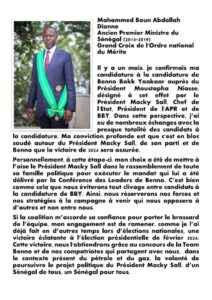 Candidat à la candidature de BBY, Dionne brise le silence