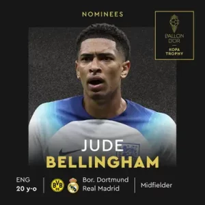Trophée Kopa 2023 : France Football dévoile les nominés avec Jude Bellingham