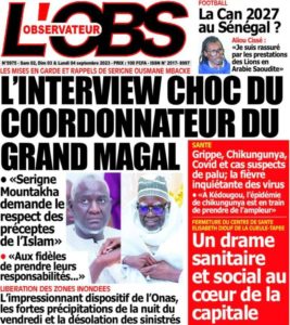 Une des journaux du samedi 02 septembre 2023