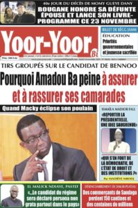 Une des journaux du mardi 14 novembre 2023