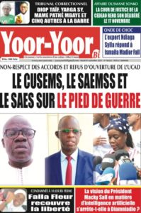 Une des journaux du mardi 07 novembre 2023