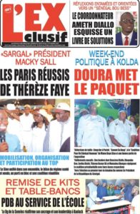 Une des journaux du lundi 06 novembre 2023