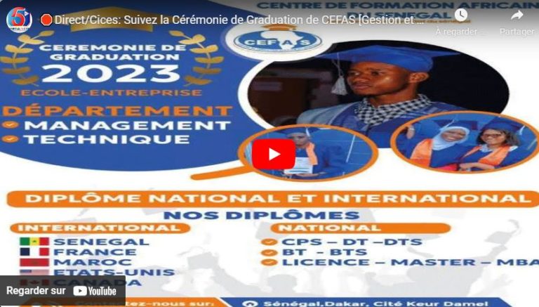 🛑Direct/Cices: Suivez la Cérémonie de Graduation de CEFAS [Gestion et Technique]