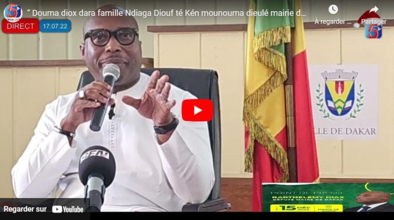 “ Douma diox dara famille Ndiaga Diouf té Kén mounouma dieulé mairie de Dakar…” Barth signe persiste