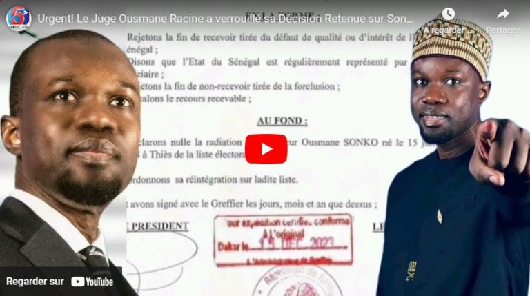 Urgent! Le Juge Ousmane Racine a verrouillé sa Décision Retenue sur Sonko…