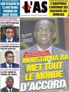 Une des journaux du vendredi 1er décembre 2023