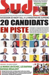 Une des journaux du lundi 22 janvier 2024