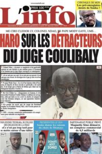 Une des journaux du lundi 29 janvier 2024