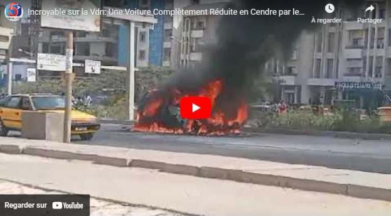 Incroyable sur la Vdn: Une Voiture Complètement Réduite en Cendre par les Fl@mmes