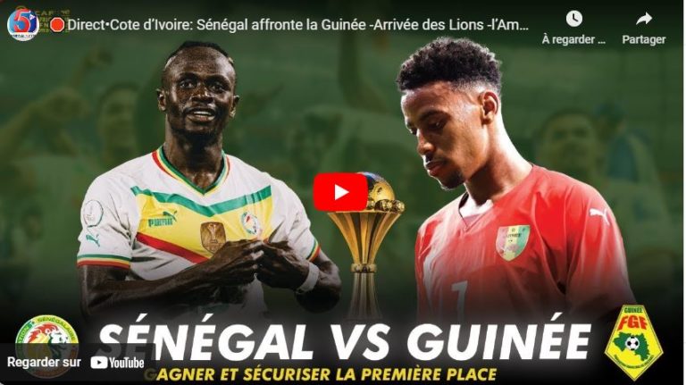 🛑Direct•Cote d’Ivoire: Sénégal affronte la Guinée -Arrivée des Lions -l’Ambiance avant Match…