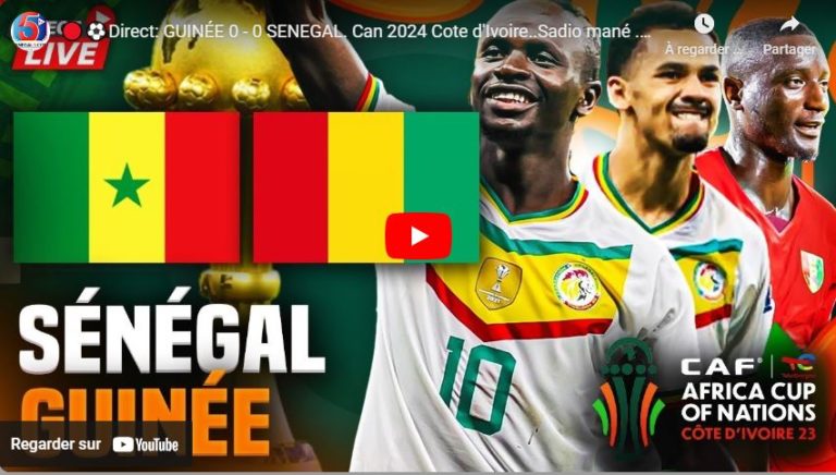 🔴⚽Direct: GUINÉE 0 - 0 SENEGAL. Can 2024 Cote d'Ivoire..Sadio mané ..Lamine camara sur..