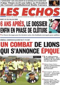 Une des journaux du vendredi 19 janvier 2024