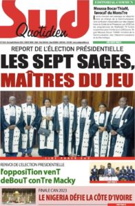 Une des journaux du jeudi 08 février 2024