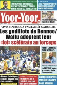Une des journaux du mardi 06 février 2024