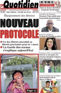 Une des journaux du mardi 20 février 2024