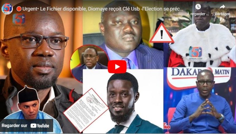 🛑Urgent• Le Fichier disponible, Diomaye reçoit Clé Usb -l’Election se précise -Sonko Libre la nuit?