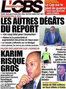 Une des journaux du mercredi 07 février 2024