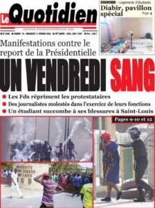 Une des journaux du samedi 10 février 2024
