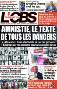 Une des journaux du mardi 05 mars 2024