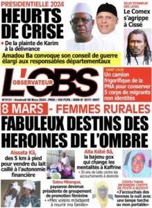 Une des journaux du vendredi 08 mars 2024