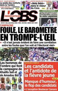 Une des journaux du mercredi 20 mars 2024
