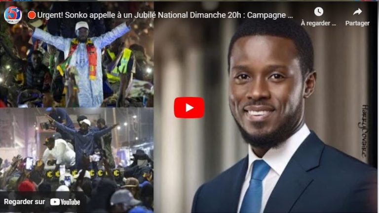 🛑Urgent! Sonko appelle à un Jubilé National Dimanche 20h : Campagne suivi de Soir Ramadan