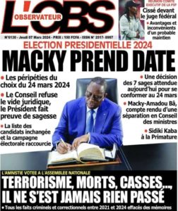 Une des journaux du jeudi 07 mars 2024