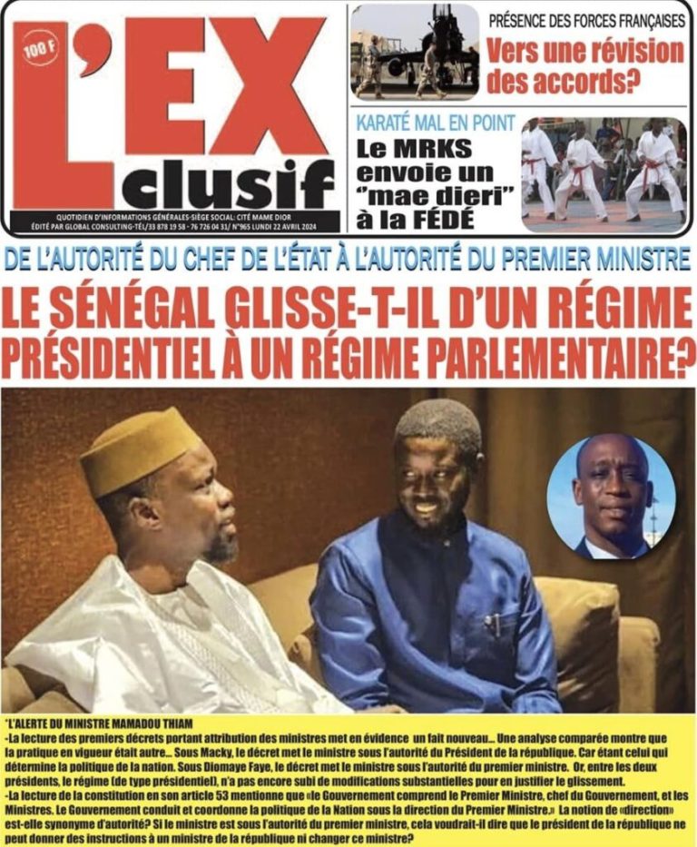 Découvrez les Unes des journaux sénégalais du lundi 22 avril 2024