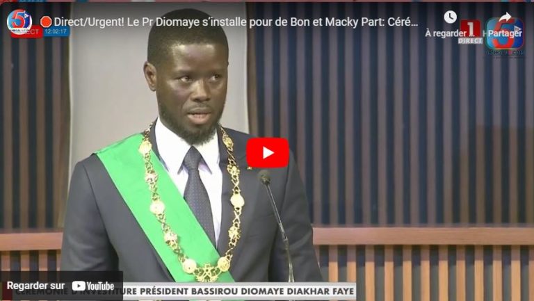 🛑Direct/Urgent! Le Pr Diomaye s’installe pour de Bon et Macky Part: Cérémonie Prestation de Serment