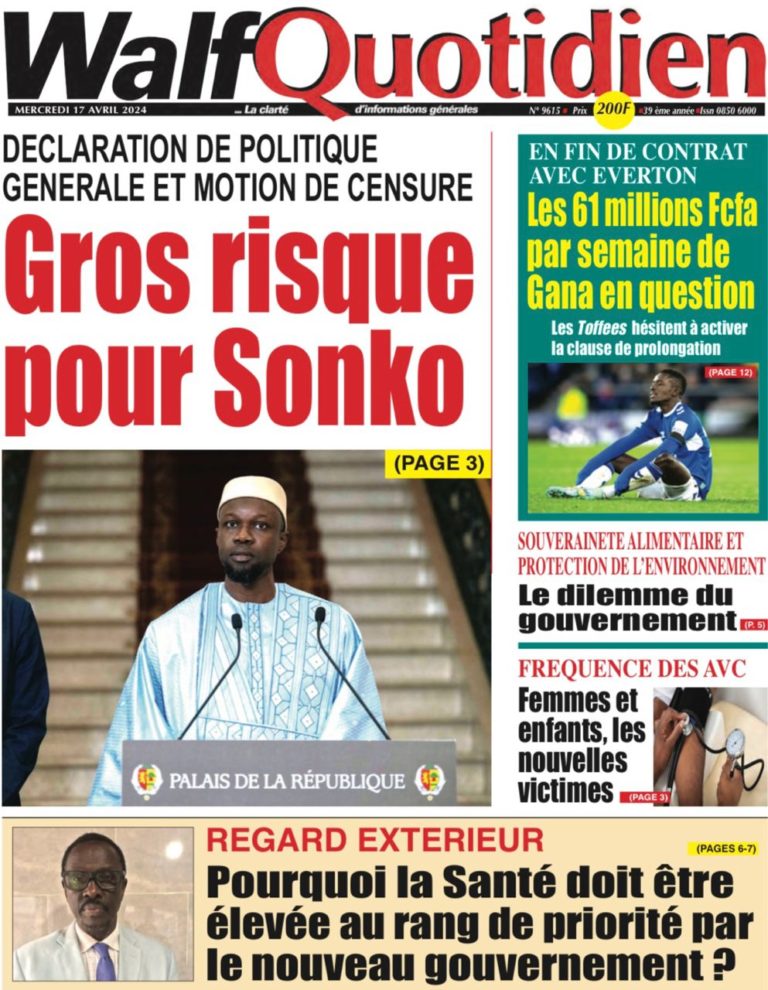 Découvrez les Unes des journaux Sénégalais du jeudi 25 avril 2024