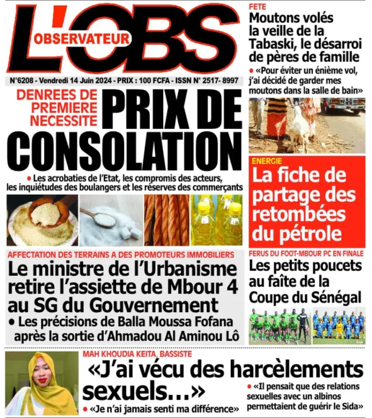 La Une des Quotidiens Nationaux du 14 Juin 2024