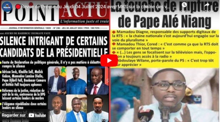 🔴Revue de Presse du Jeudi 04 Juillet 2024 avec MKS sur la chaîne des valeurs Mourchid Tv.