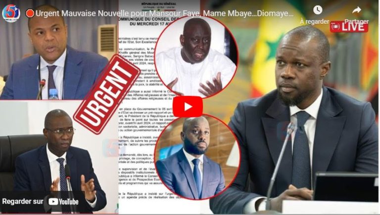 🛑Urgent Mauvaise Nouvelle pour Mansour Faye, Mame Mbaye…Diomaye Active IGE pour 70 Ministères-Sonko