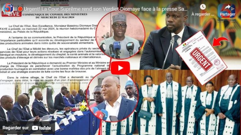 🛑Urgent! La Cour Suprême rend son Verdict-Diomaye face à la presse Samedi-Les Décisions de Sonko…