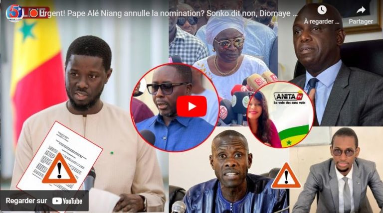 🛑Urgent! Pape Alé Niang annulle la nomination? Sonko dit non, Diomaye attaque le Racisme..mimi touré