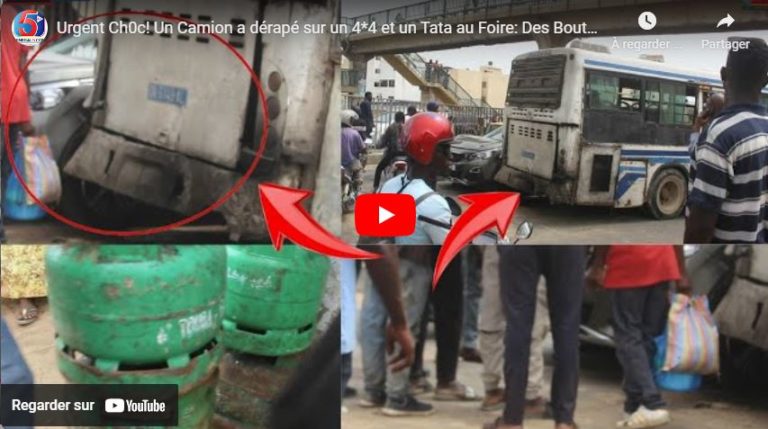 Urgent Ch0c! Un Camion a dérapé sur un 4*4 et un Tata au Foire: Des Bouteilles à G@z