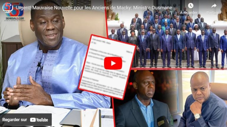 Urgent! Mauvaise Nouvelle pour les Anciens de Macky: Ministre Ousmane Diagne balance des B0mbes…