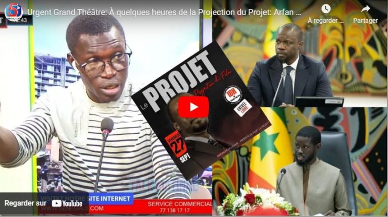 Urgent Grand Théâtre: À quelques heures de la Projection du Projet: Arfan balance, Débat Tendu Fallu