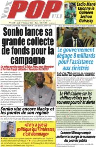 Découvrez les Unes des journaux sénégalais du jeudi 17 octobre 2024